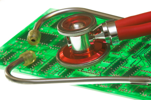 Stethoscope on a circuit board