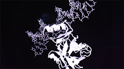 white human protein structures against a black background