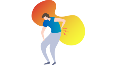 clipart person showing symptoms of lower back pain