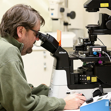 Brian Mitchell working in lab