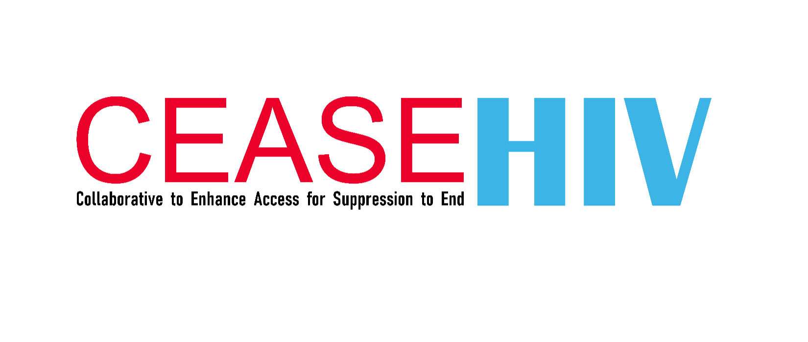 Red and blue logo for CEASE HIV program